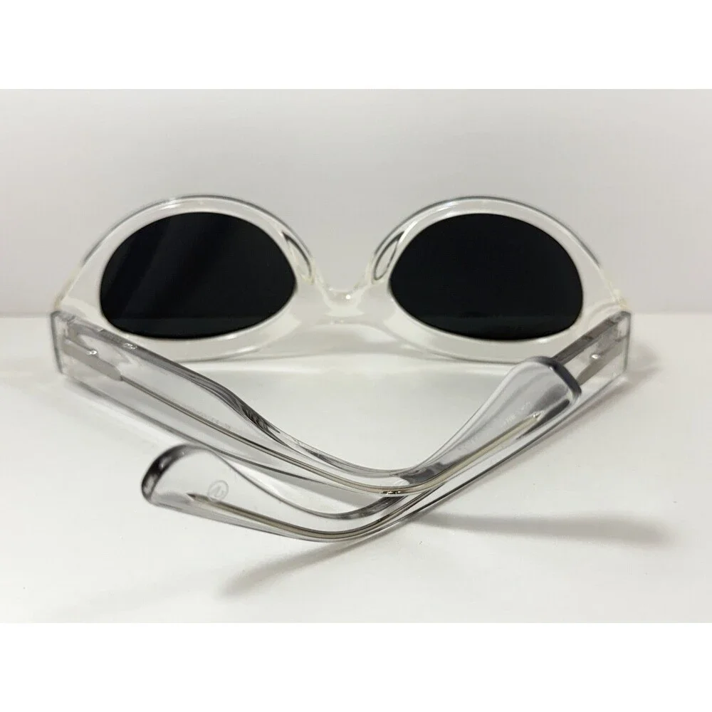 Valerie Spencer VS9457 Women's Cat Eye Sunglasses Clear Crystal Frame Grey Lens